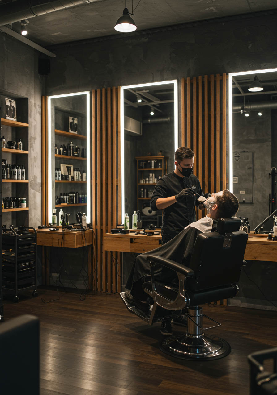 Мастер-барбер за работой Elite Men Jacksonville Beach